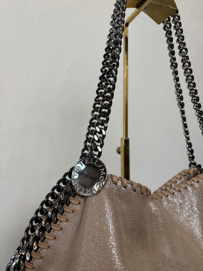 COMES WITH DUSTBAG - Stella McCartney Taupe/Sand Falabella Tote w/ Gun Metal Colored Aluminum Chain