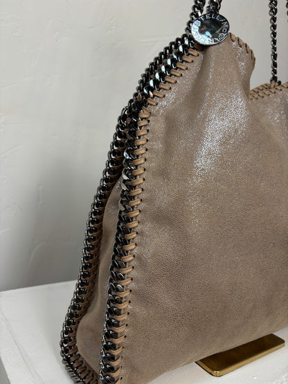 COMES WITH DUSTBAG - Stella McCartney Taupe/Sand Falabella Tote w/ Gun Metal Colored Aluminum Chain