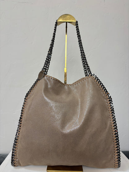 COMES WITH DUSTBAG - Stella McCartney Taupe/Sand Falabella Tote w/ Gun Metal Colored Aluminum Chain