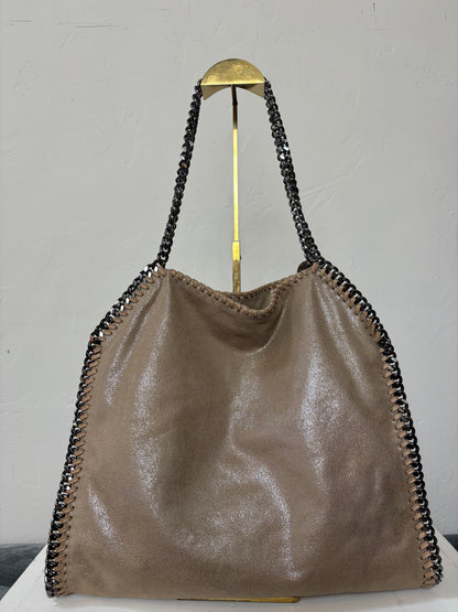 COMES WITH DUSTBAG - Stella McCartney Taupe/Sand Falabella Tote w/ Gun Metal Colored Aluminum Chain