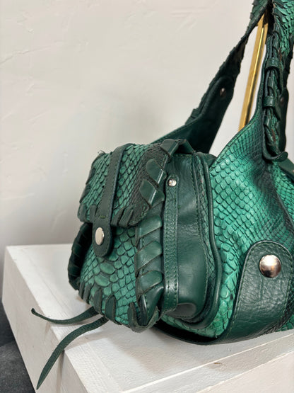 Chloe Green Python and Leather Shoulder Bag