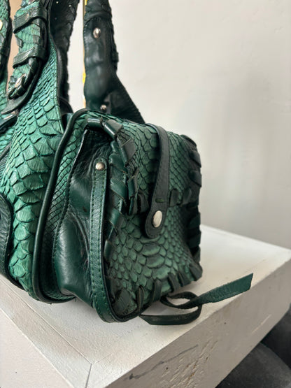 Chloe Green Python and Leather Shoulder Bag