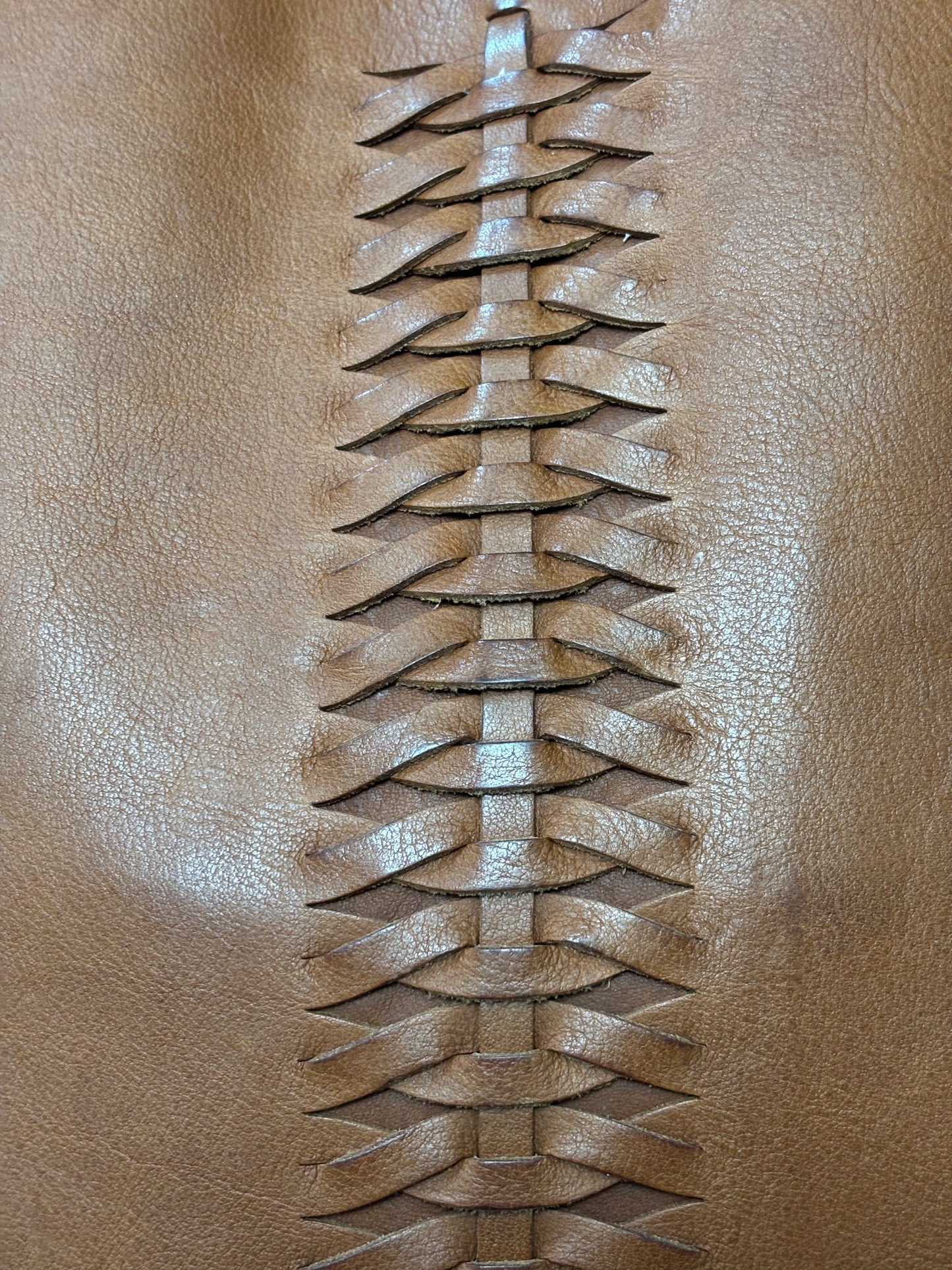 Ralph Lauren Brown Leather Tote w/ Braided Detail