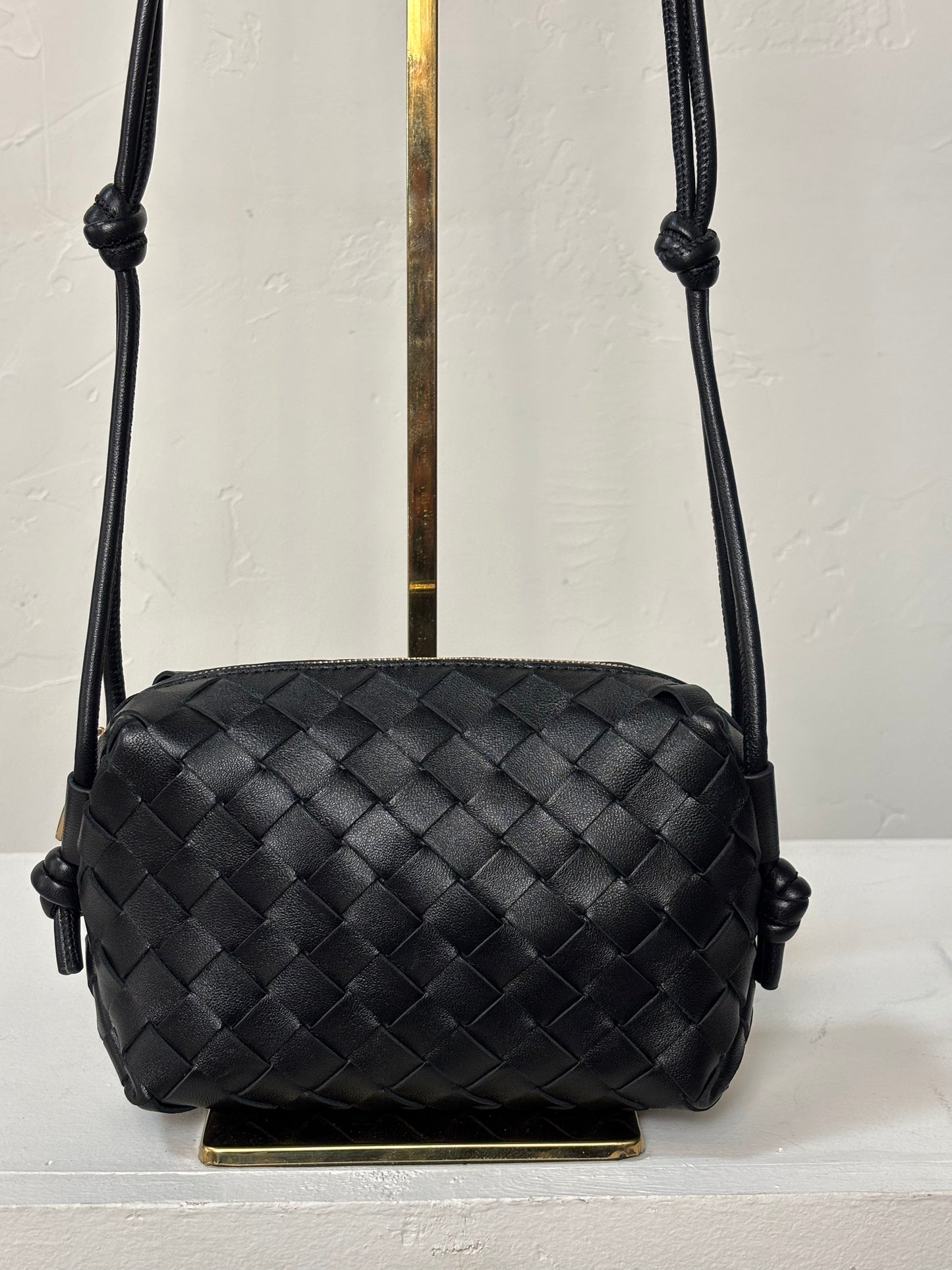 Bottega Veneta Black Mini Loop Camera Bag