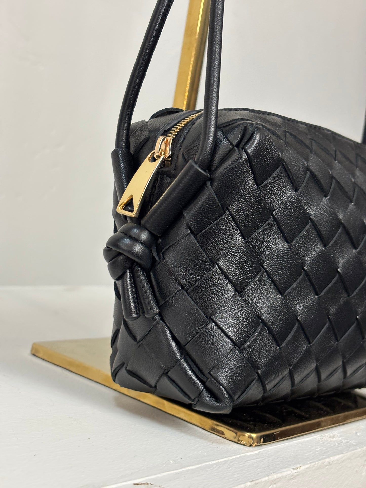 Bottega Veneta Black Mini Loop Camera Bag