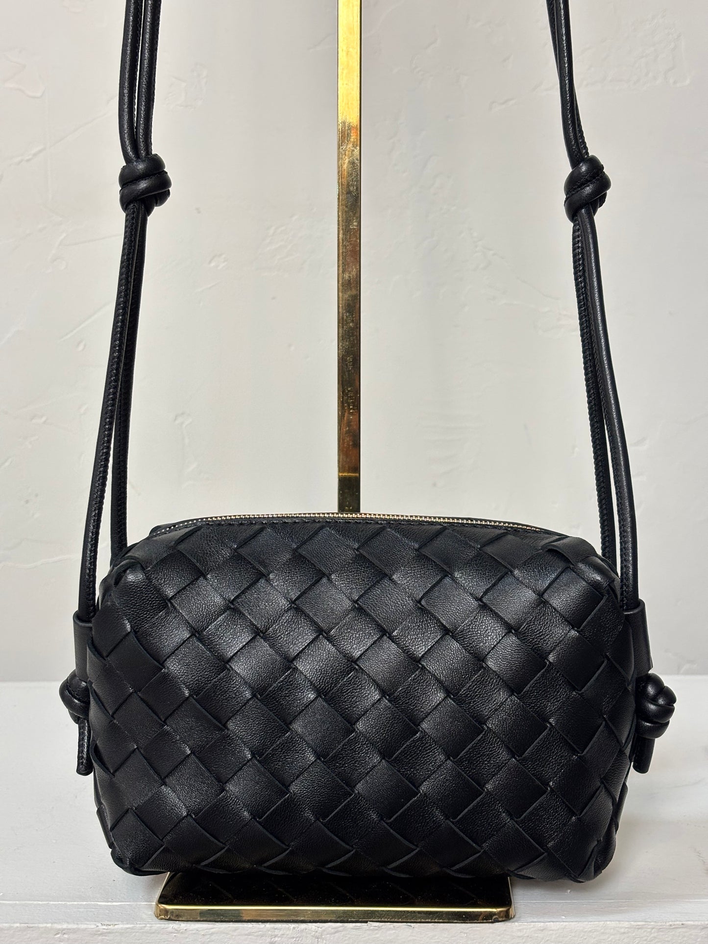 Bottega Veneta Black Mini Loop Camera Bag