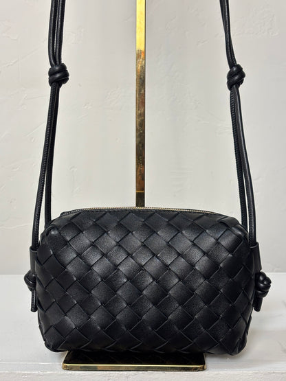 Bottega Veneta Black Mini Loop Camera Bag