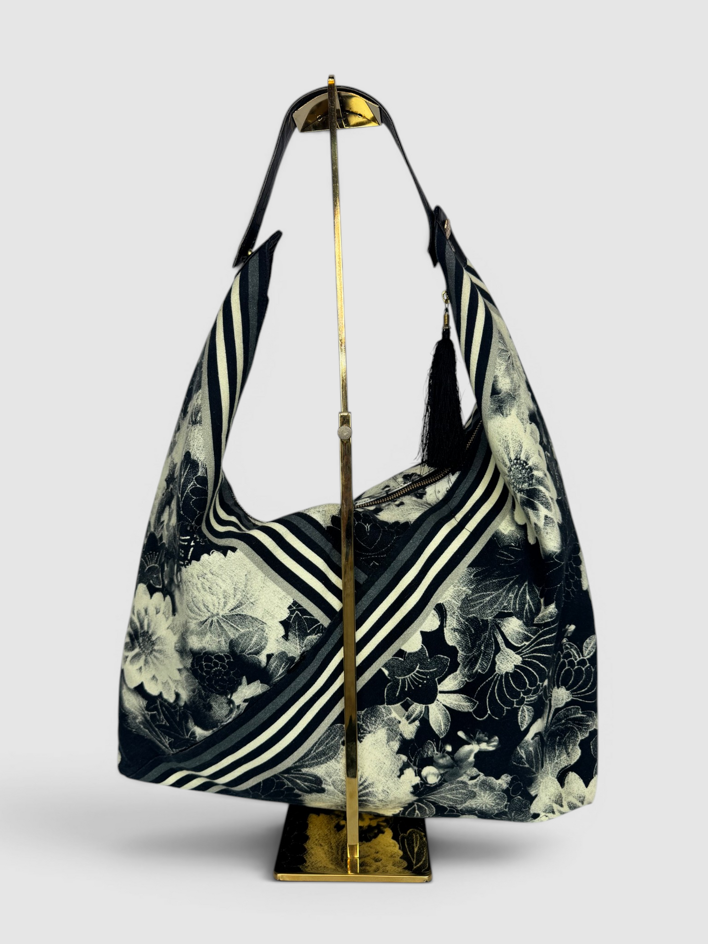 Camilla Black & White Floral Oversized Tote