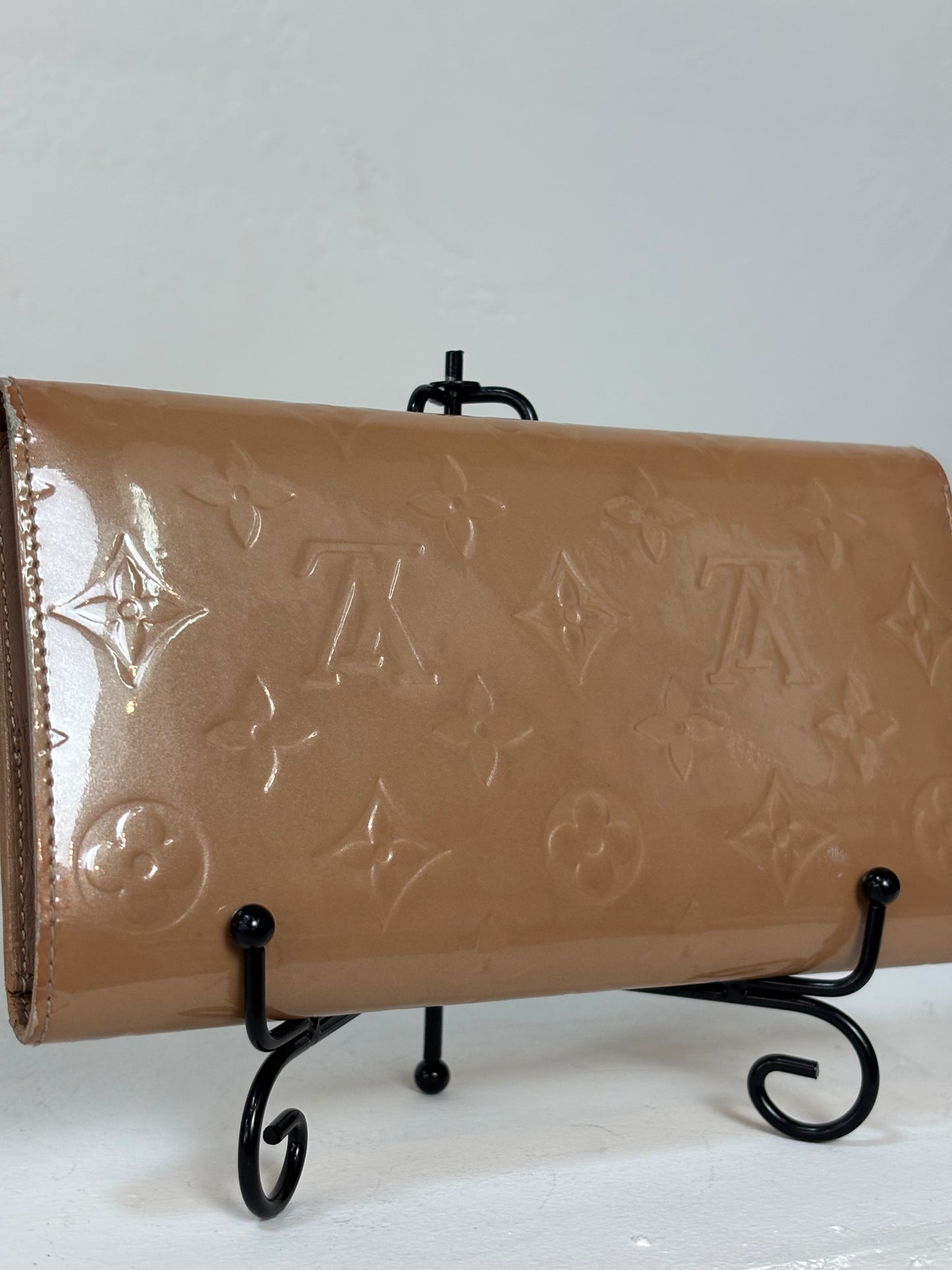 Louis Vuitton Nude Patent Leather Monogram Envelope Wallet