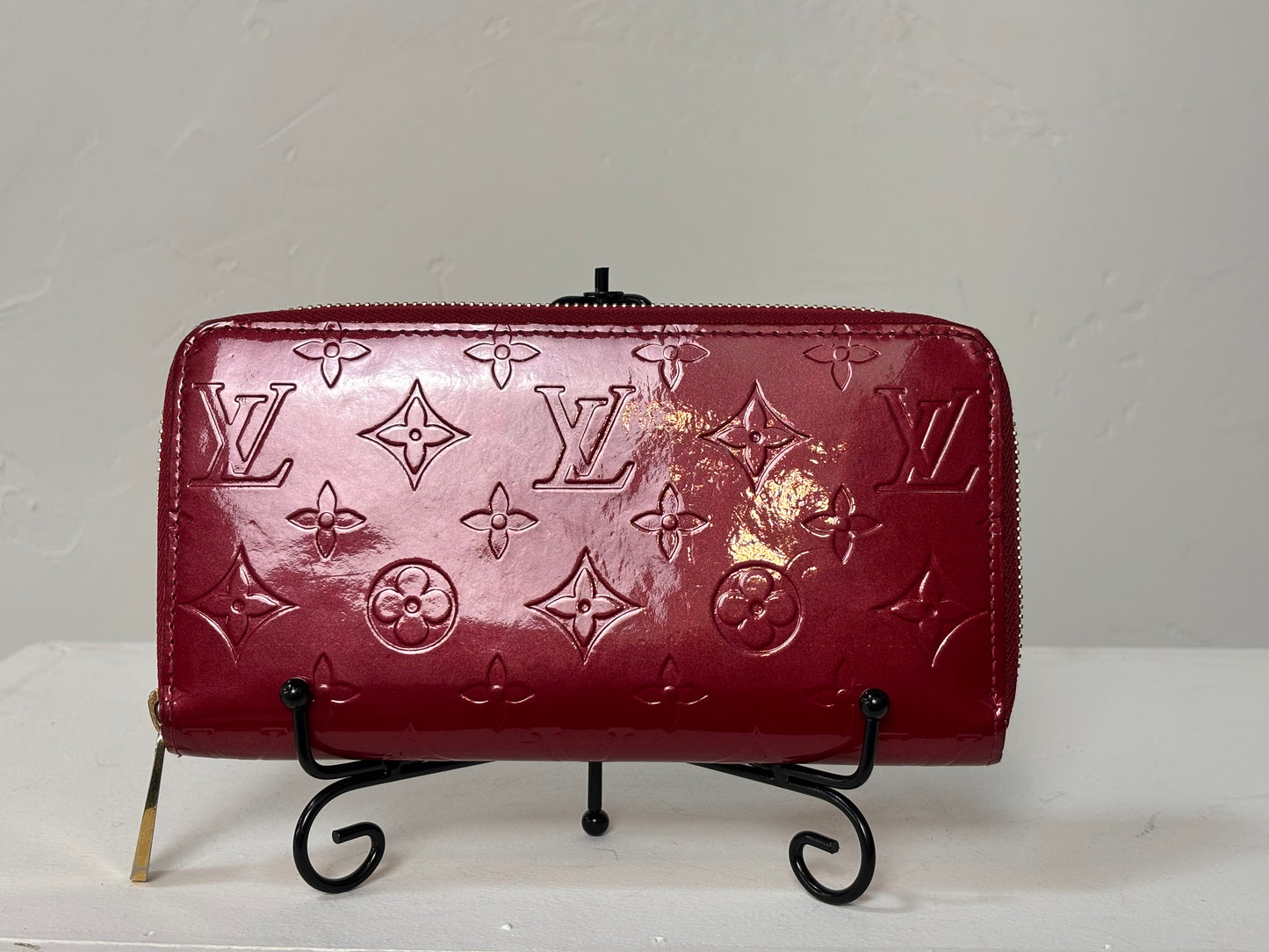 Louis Vuitton Patent Leather Candy Apple Red Zippy Vernis Wallet