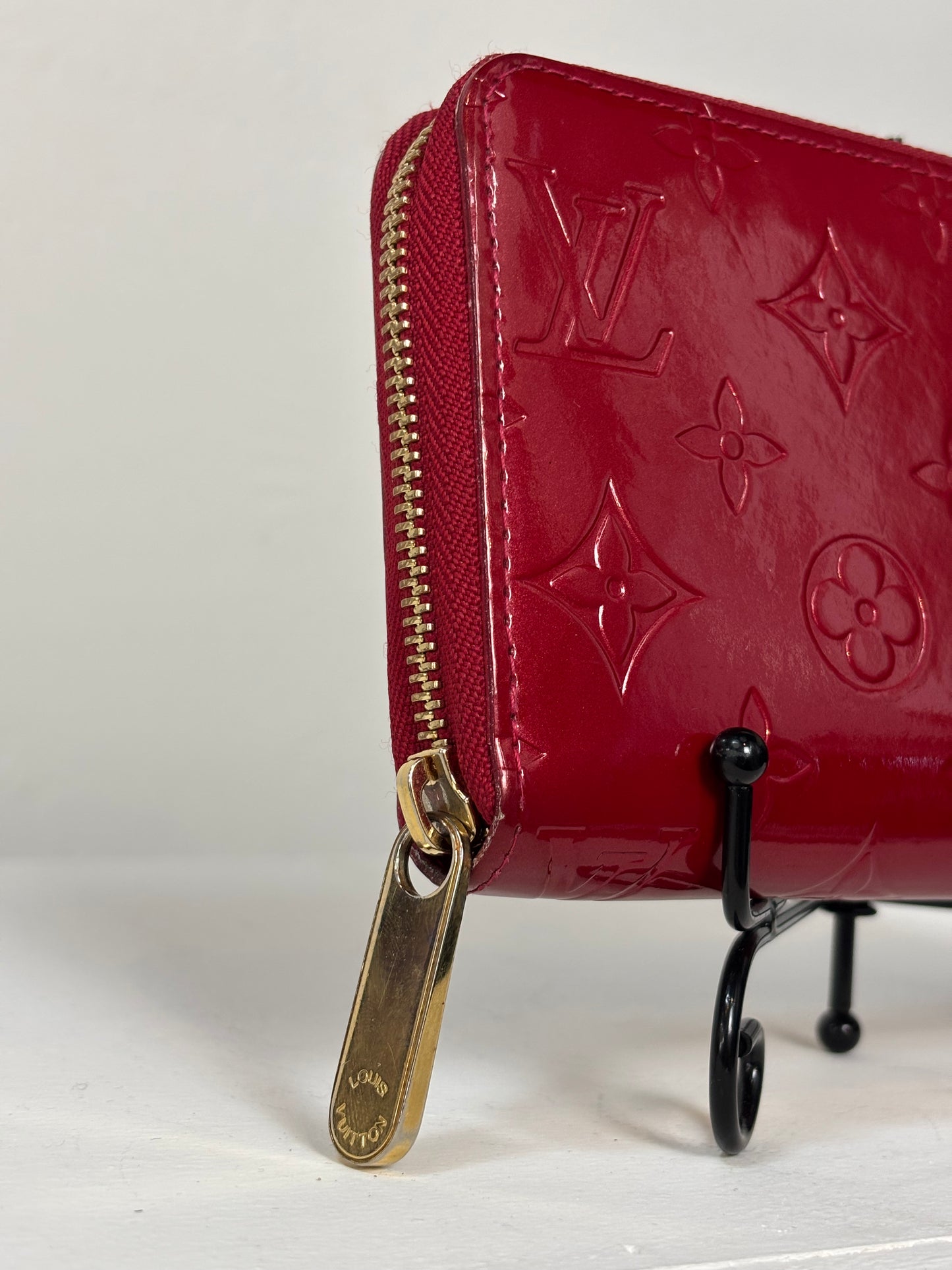 Louis Vuitton Patent Leather Candy Apple Red Zippy Vernis Wallet