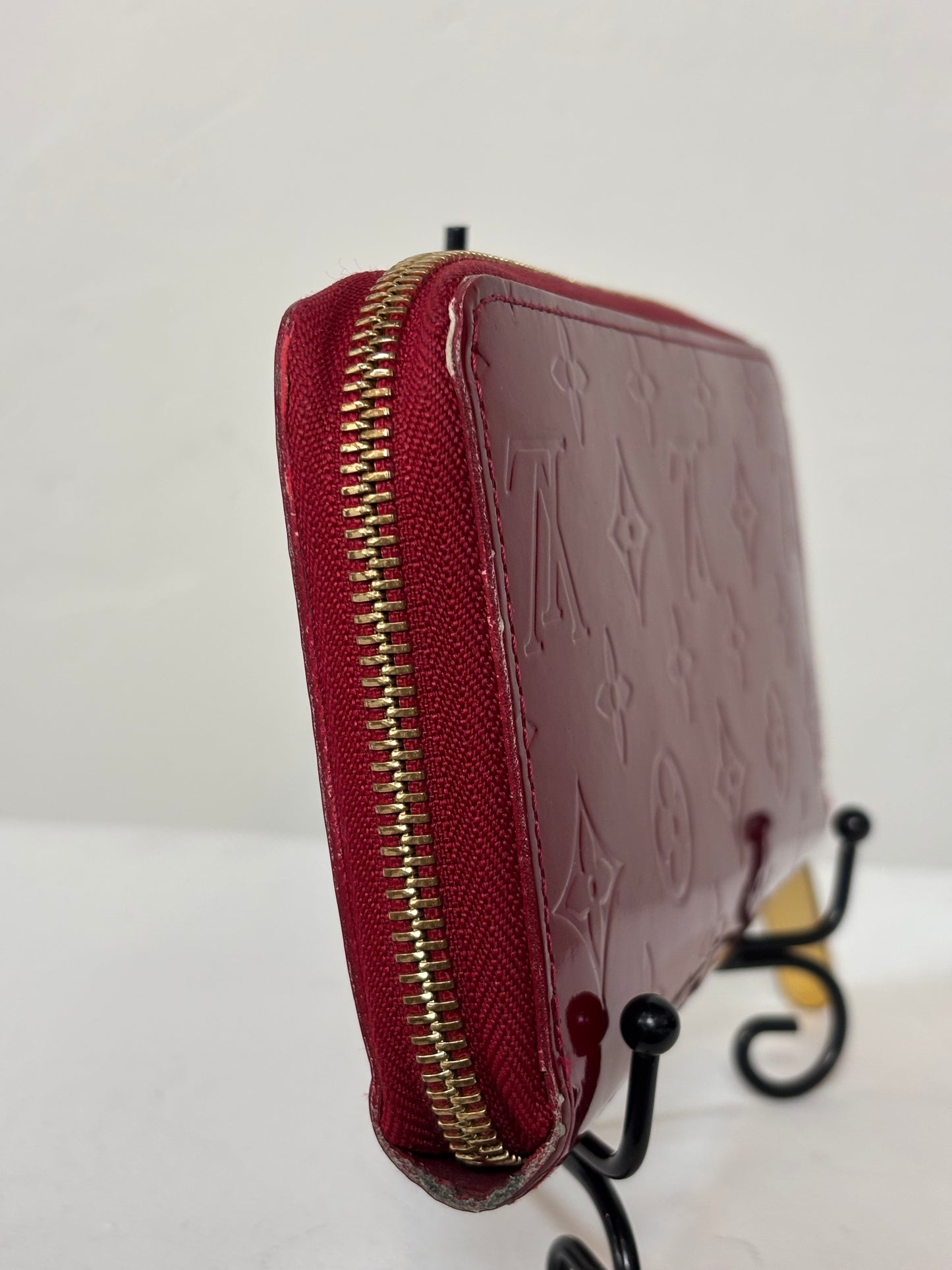 Louis Vuitton Patent Leather Candy Apple Red Zippy Vernis Wallet