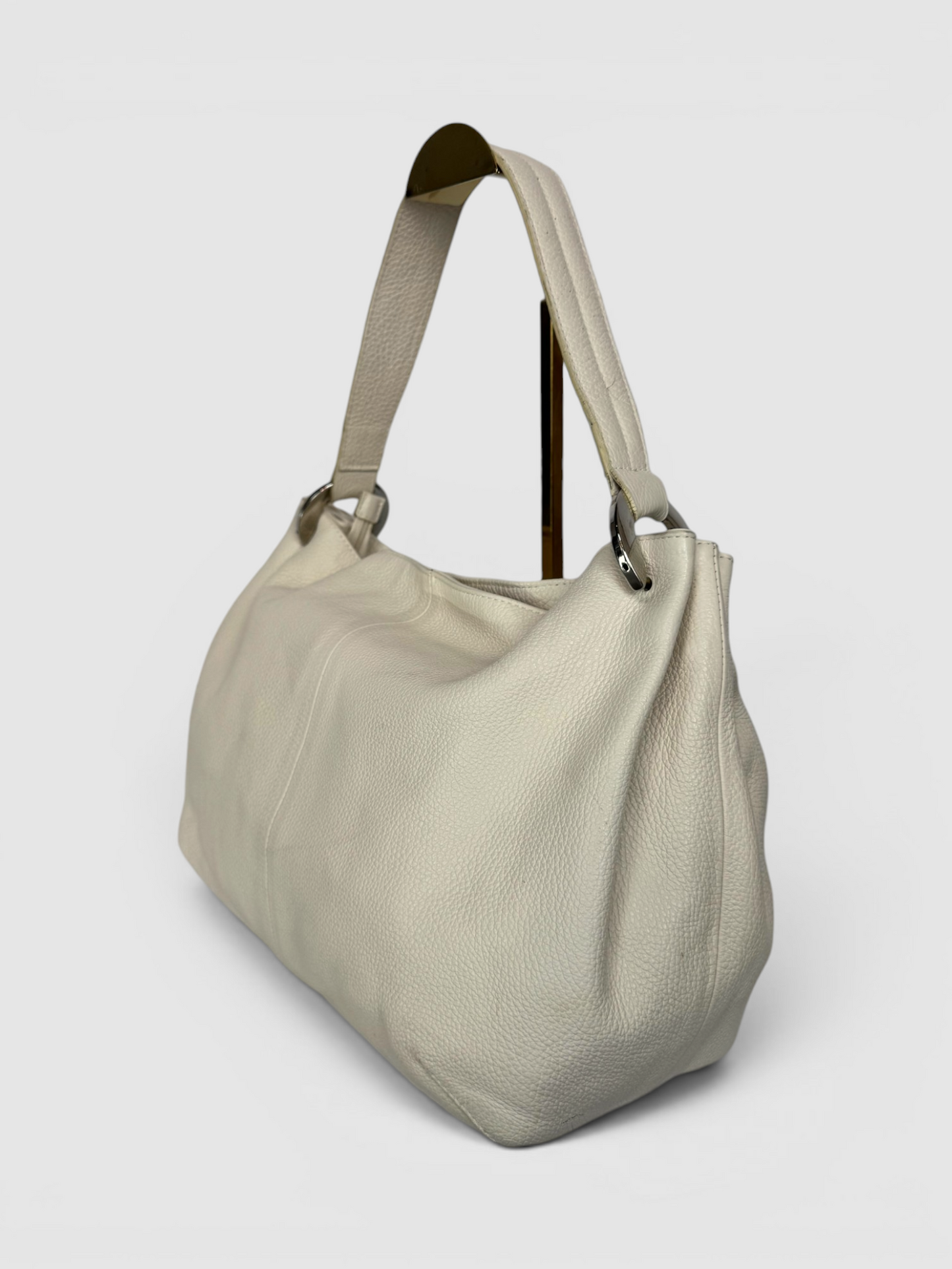 Furla Cream Leather Tote w Silver Hardware