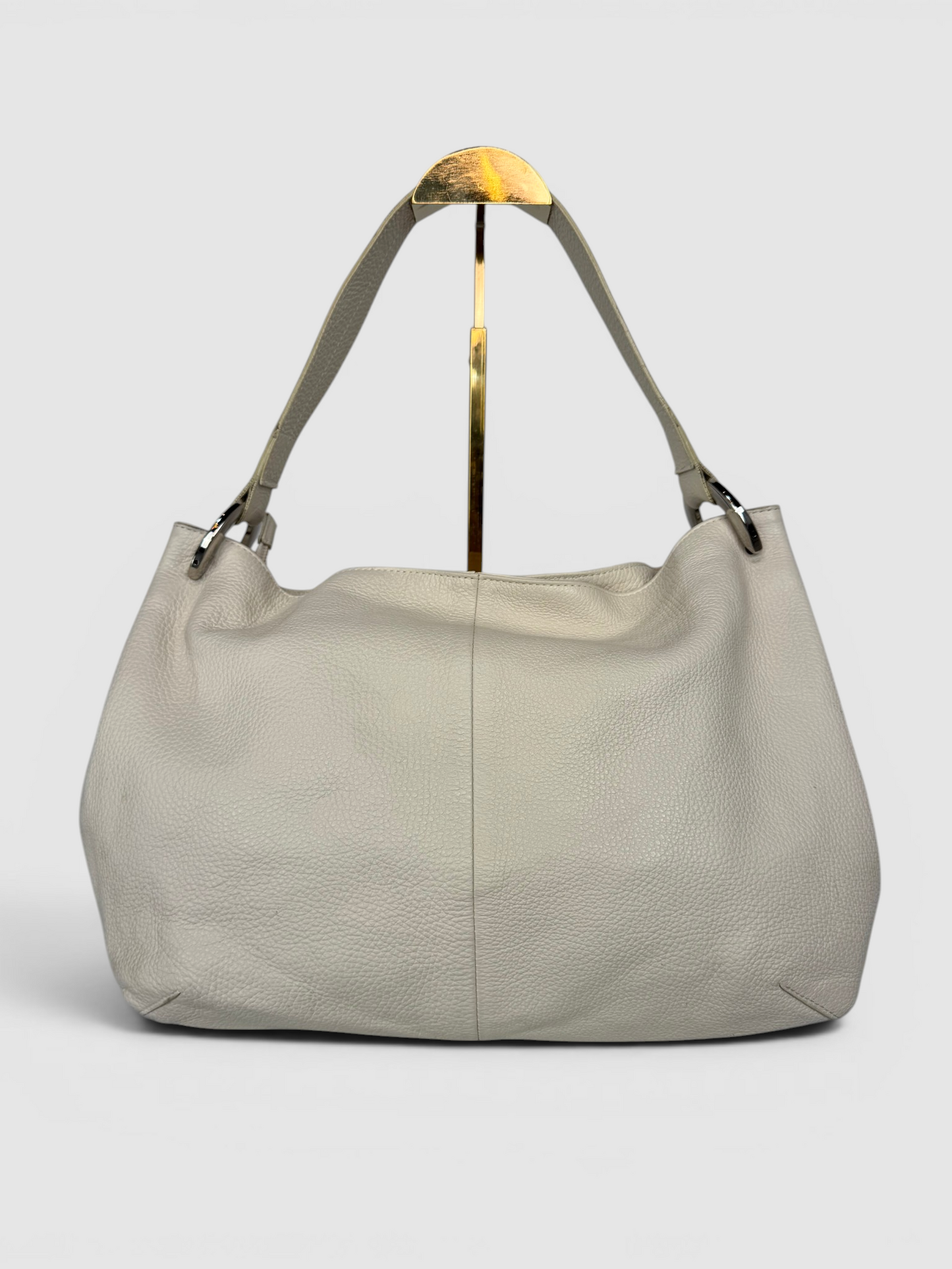 Furla Cream Leather Tote w Silver Hardware
