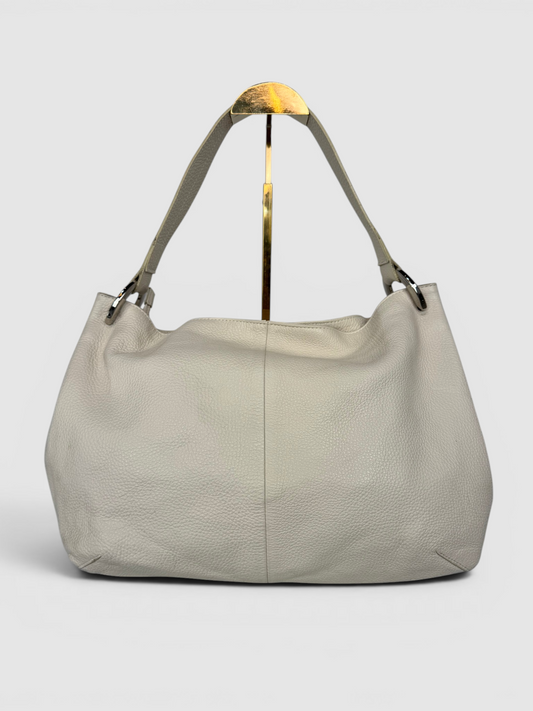 Furla Cream Leather Tote w Silver Hardware