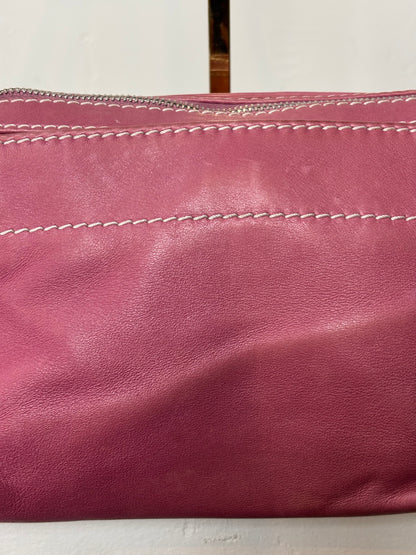 Chanel Pink Lambskin Accordian Hobo Shoulder Bag