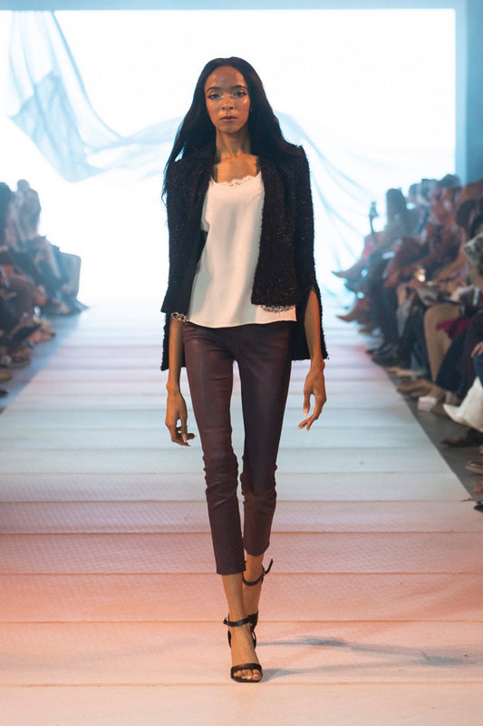 Alexander Wang Jacket Chain-embellished Metallic Brushed Tweed Jacket