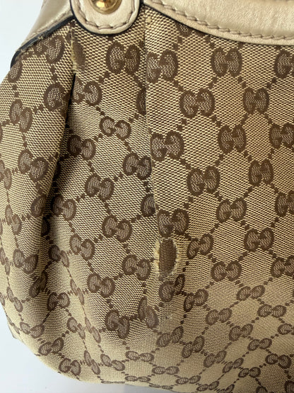 AS IS - Gucci Monogram Canvas Top Handle Tote