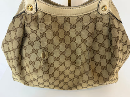 AS IS - Gucci Monogram Canvas Top Handle Tote
