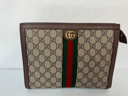 Gucci GG Supreme Canvas Green Red Web Stripe "Ophidia" Pouch