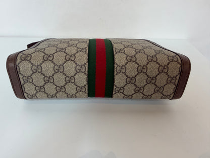 Gucci GG Supreme Canvas Green Red Web Stripe "Ophidia" Pouch
