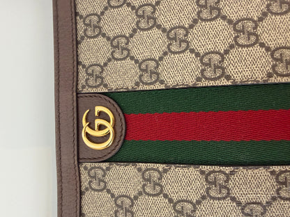 Gucci GG Supreme Canvas Green Red Web Stripe "Ophidia" Pouch