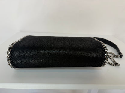 Stella McCartney Black Leather Silver Chain Trim Falabella Crossbody Bag