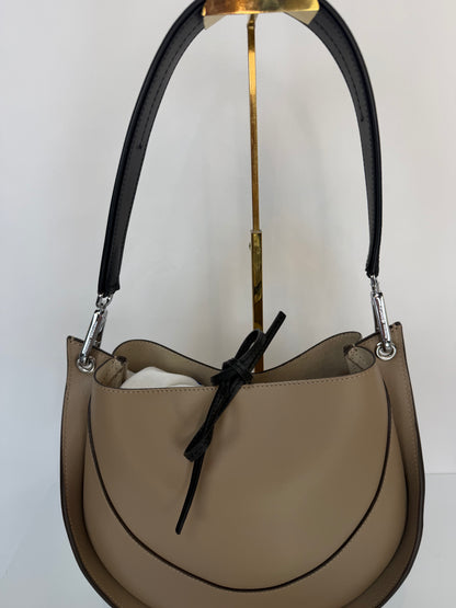 Proenza Schouler Taupe Leather Arch Shoulder Bag w Silver Hardware