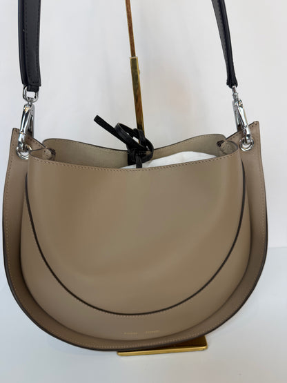Proenza Schouler Taupe Leather Arch Shoulder Bag w Silver Hardware