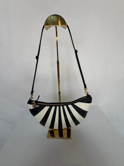 Clare V. Black & White Striped Shoulder Bag