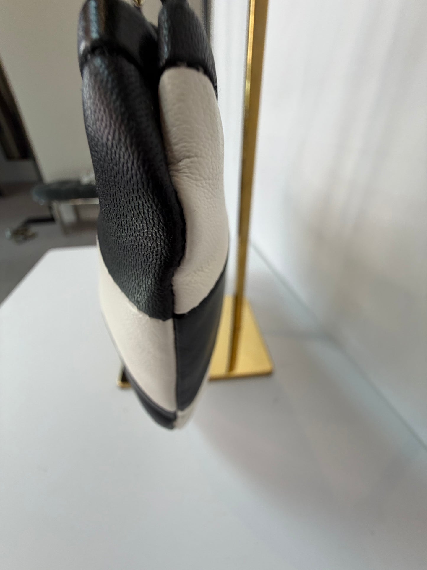 Clare V. Black & White Striped Shoulder Bag