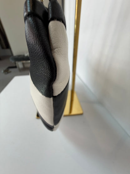Clare V. Black & White Striped Shoulder Bag