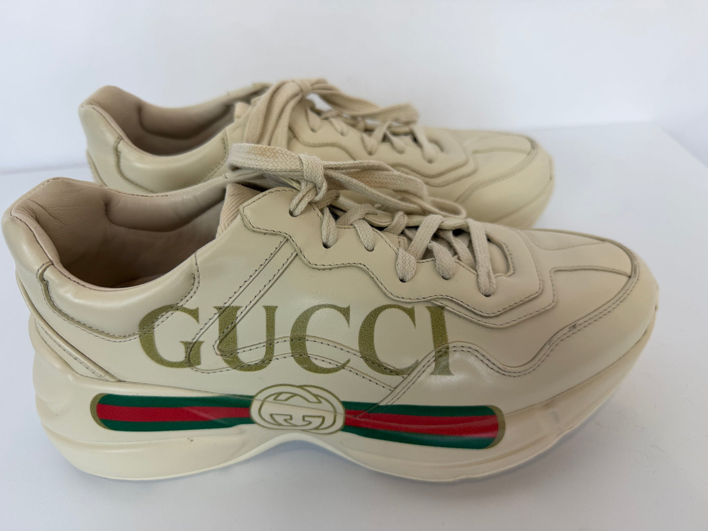 Gucci Off-White Rhyton Sneaker w/ Gucci Logo