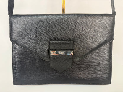 Bally Black Leather Crossbody Envelope Bag