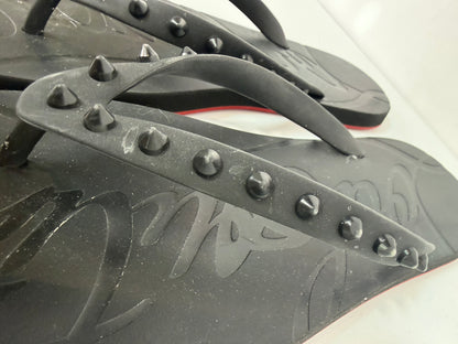 Christian LouBoutin Black "Super Loubi Flip Spiked Sandal"