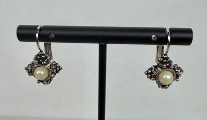 Michael Dawkins Silver & Pearl "Caviar" Style Earrings
