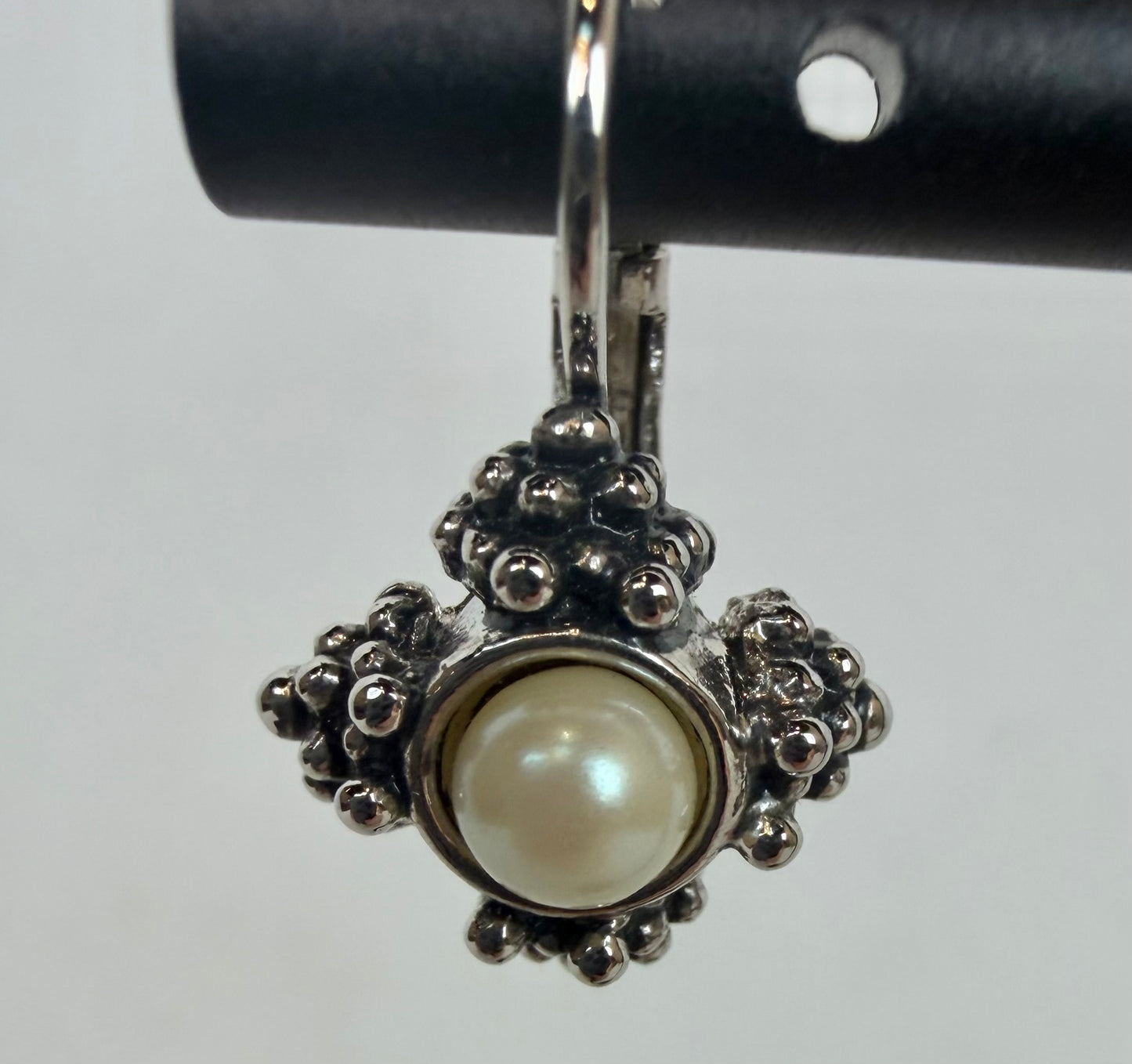Michael Dawkins Silver & Pearl "Caviar" Style Earrings