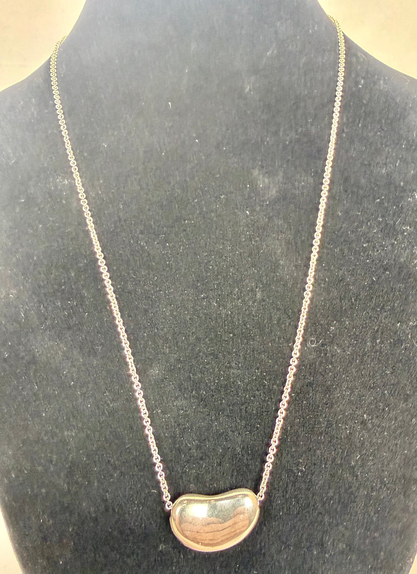 Elsa Peretti Tiffany & Co Sterling Silver Bean Necklace