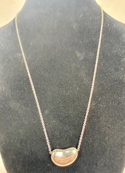 Elsa Peretti Tiffany & Co Sterling Silver Bean Necklace