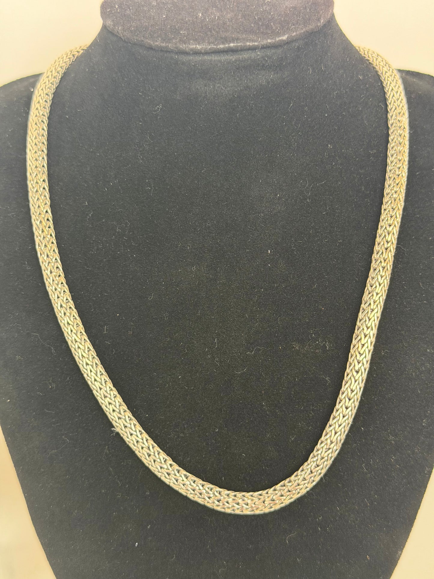 COMES WITH BOX - John Hardy Sterling Silver Woven Chain Link Necklace
