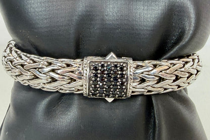 John Hardy Sterling Silver & Black Sapphire Chain Bracelet