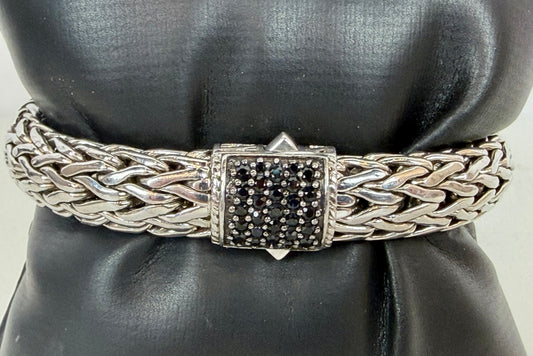 John Hardy Sterling Silver & Black Sapphire Chain Bracelet