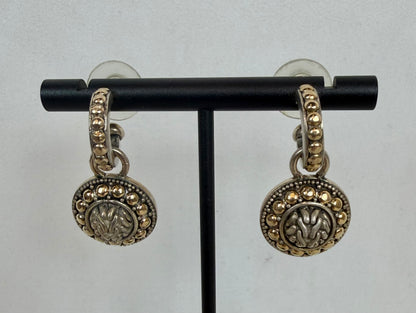 John Hardy 18K Yellow Gold Sterling Silver Palu Bulan Hoop/Drop Earrings