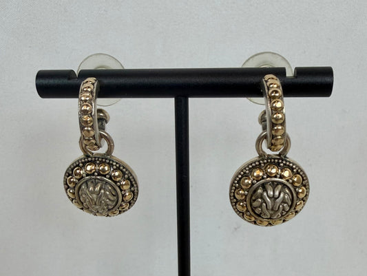 John Hardy 18K Yellow Gold Sterling Silver Palu Bulan Hoop/Drop Earrings