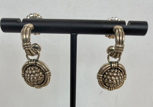 John Hardy Sterling Silver Textured Basket Weave Round Earrings