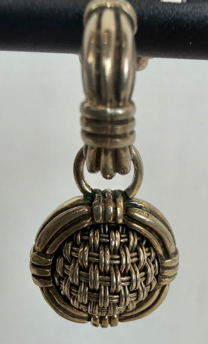 John Hardy Sterling Silver Textured Basket Weave Round Earrings