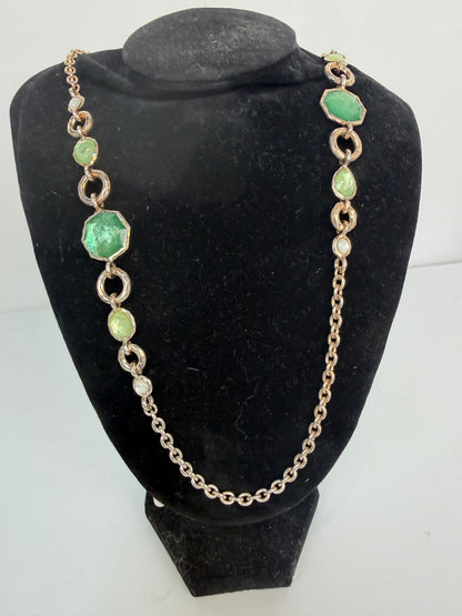 Ippolita Sterling Silver Mother Of Pearl & Green Quartz Necklace