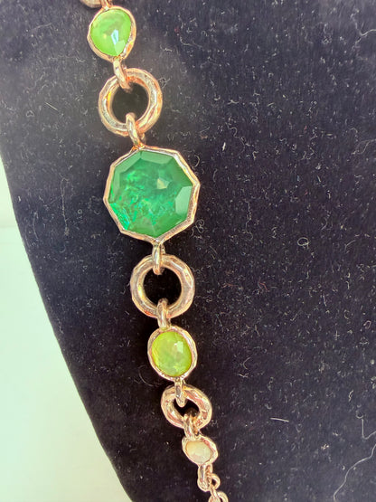 Ippolita Sterling Silver Mother Of Pearl & Green Quartz Necklace