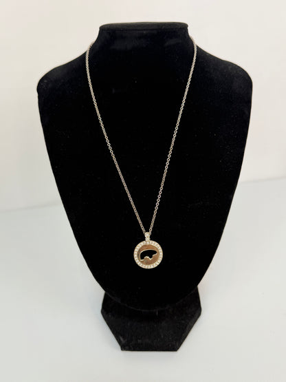 Golden Bear 14K Gold Diamond Rim Pendant Necklace