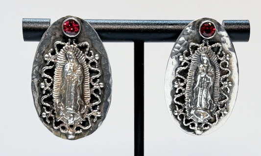 Richard Schmidt Jewelry (RCS) Sterling Silver Guadalupe with Garnets Earrings